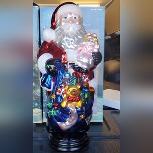 Traditions 18" hand painted blown glass Santa Claus